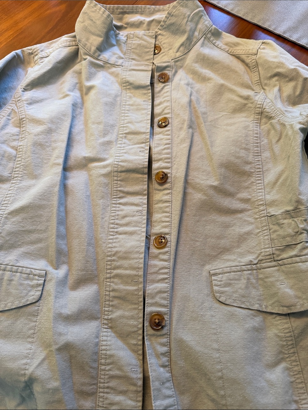 Toad&Co Pale Blue Button-Front Utility Jacket - Picture 7 of 7